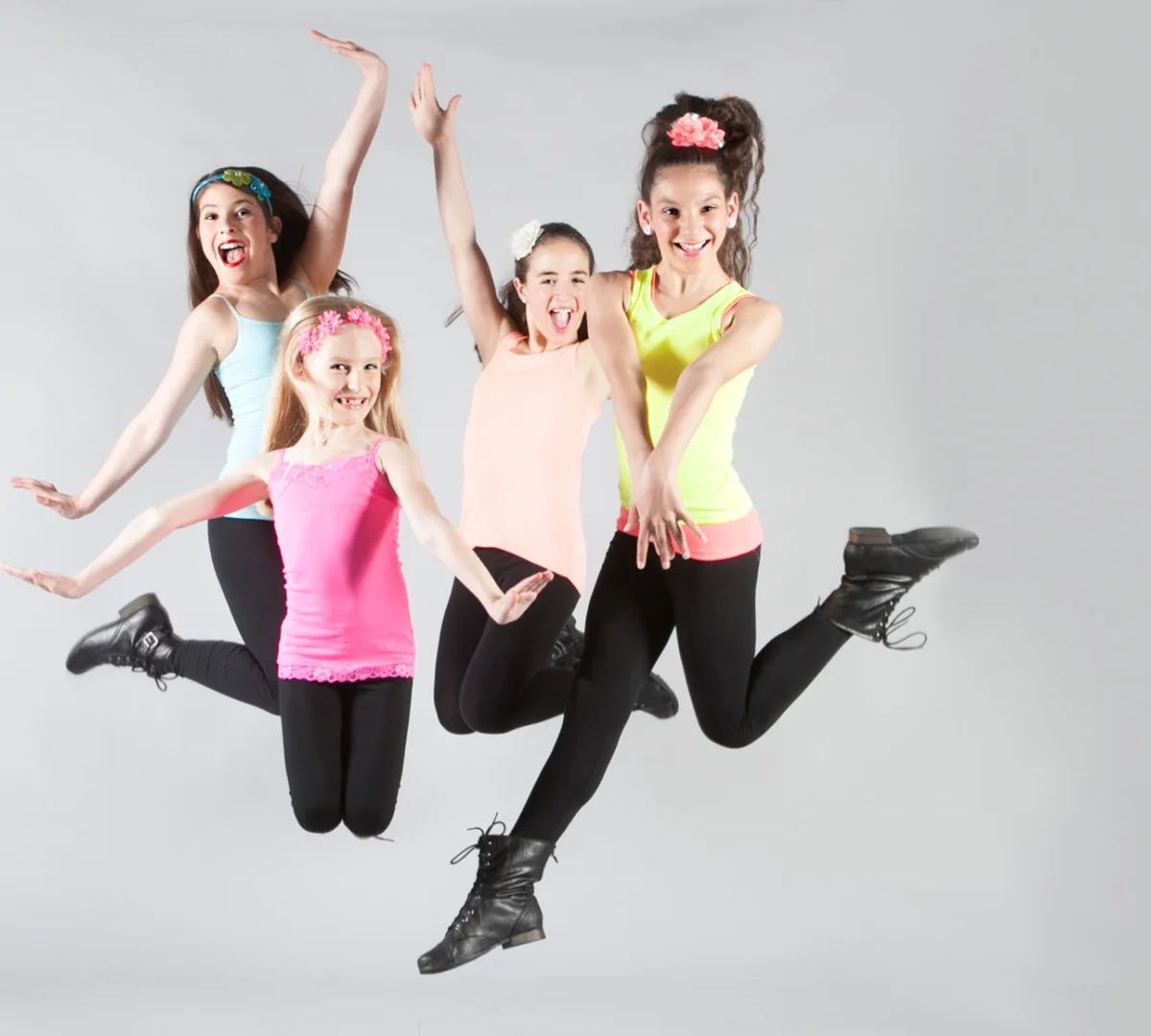 Girls-jumping-slider
